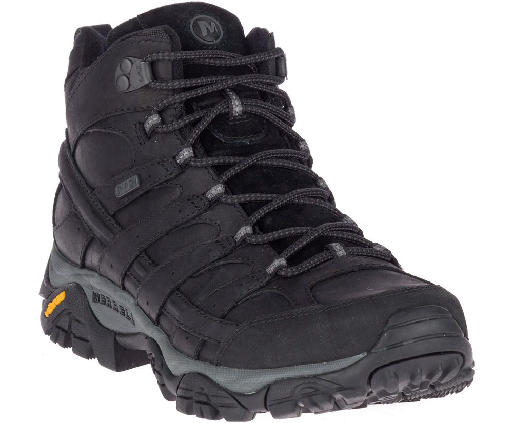 Kozaki Merrell Męskie Czarne - Moab 2 Prime Mid Waterproof - 326198-KDA